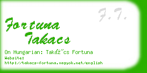 fortuna takacs business card